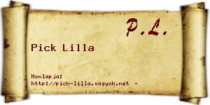 Pick Lilla névjegykártya
